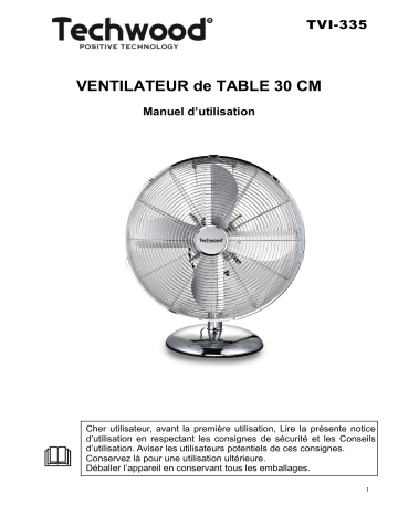 Techwood TVI-335 Ventilateur de Table Manuel utilisateur | Fixfr