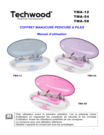 Techwood TMA-54 Manucure Pedicure Manuel utilisateur | Fixfr