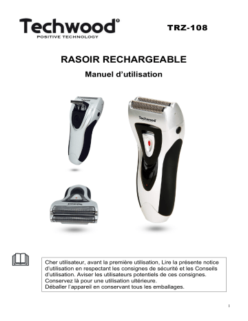Techwood TRZ-108 Rasoir Rechargeable Manuel utilisateur | Fixfr