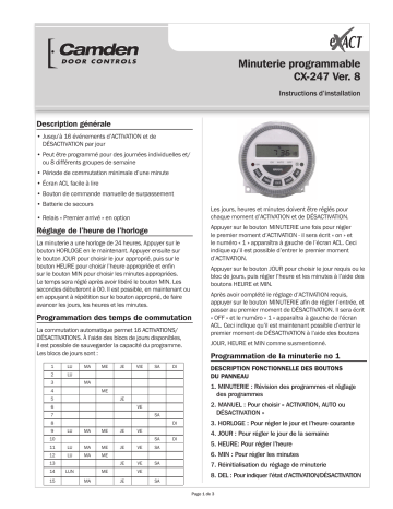 CAMDEN CX-247 Manuel utilisateur | Fixfr