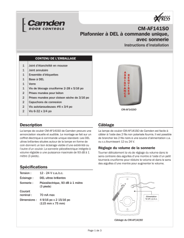 CAMDEN CM-AF141SO Manuel utilisateur | Fixfr