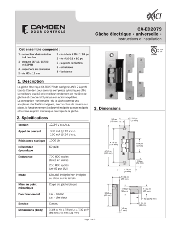 CAMDEN CX-ED2079 Manuel utilisateur | Fixfr