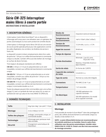 CAMDEN CM-325 Manuel utilisateur | Fixfr