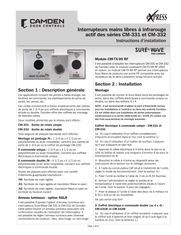 CAMDEN CM-331 CM-332 Manuel utilisateur | Fixfr