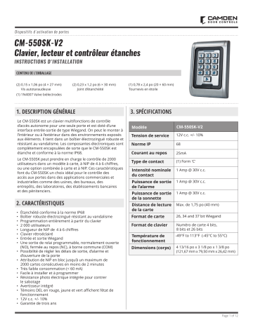 CAMDEN CM-550SK-V2 Manuel utilisateur | Fixfr