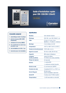 CAMDEN CM-120 Series Keypads Programming Mode d'emploi