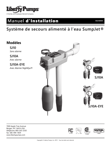 SJ10A | SJ10A-EYE | Liberty Pumps SJ10 Installation manuel | Fixfr