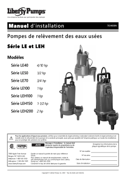Liberty Pumps LEH200 Installation manuel