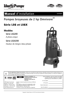 Liberty Pumps LSGX200-Series Omnivore Installation manuel