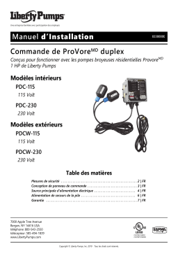 Liberty Pumps PDC-Series Installation manuel