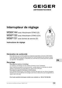 GEIGER Setting switch M56K144 Mode d'emploi