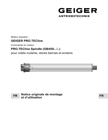 GEIGER PRO.TECline Spindle Mode d'emploi | Fixfr