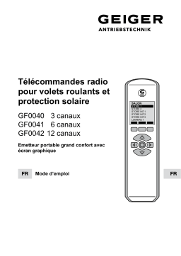 GEIGER 3-channel GF0040, 6-channel GF0041 and 12-channel GF0042 comfort handheld transmitter Mode d'emploi