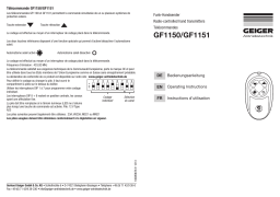 GEIGER Radio-controlled hand transmitters GF115. Mode d'emploi