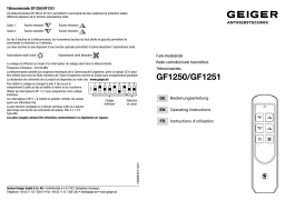 GEIGER Radio-controlled hand transmitters GF125. Mode d'emploi