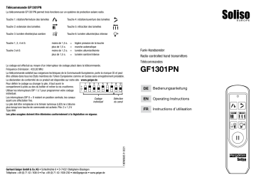 GEIGER Radio-controlled hand transmitters GF1301PN Mode d'emploi | Fixfr