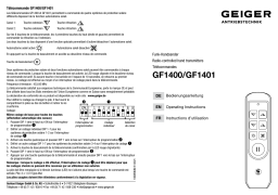 GEIGER Radio-controlled hand transmitters GF140. Mode d'emploi