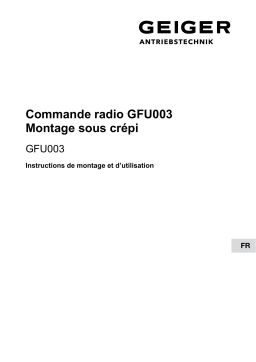 GEIGER Radio Switching Actuator GFU003 Mode d'emploi