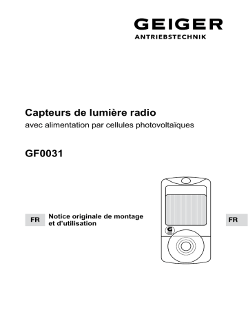 GEIGER Radio sun sensor GF0031 Mode d'emploi | Fixfr