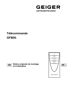 GEIGER Hand-held transmitter GFB00. Mode d'emploi