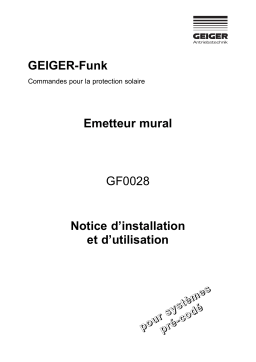 GEIGER Wall-mounted radio transmitter GF0028 Mode d'emploi