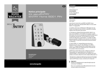 Burg-Wächter SecuENTRY HOME SET 5001 PIN Mode d'emploi | Fixfr