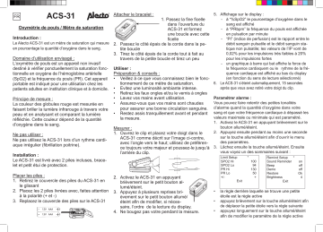 Alecto ACS-31 Saturatiemeter Manuel utilisateur | Fixfr