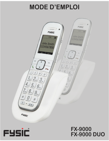 FX-9000 DUO | Fysic FX-9000 Senioren DECT telefoon met grote toetsen en 1 handset Manuel utilisateur | Fixfr