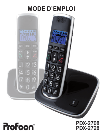 PDX-2708 | Profoon PDX-2728 DECT telefoon met grote toetsen en 2 handsets Manuel utilisateur | Fixfr