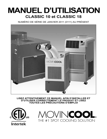 Movincool CL10 Air Conditioner Mode d'emploi | Fixfr