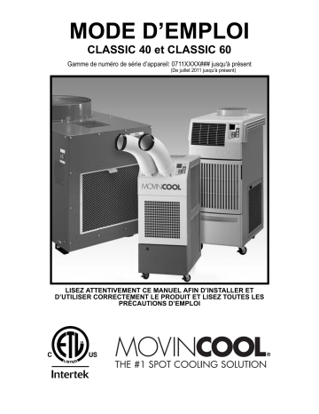 CL40 | Movincool CL60 Air Conditioner Mode d'emploi | Fixfr