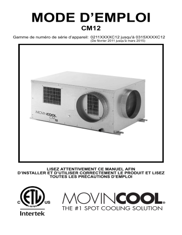 Movincool CM12 Air Conditioner Mode d'emploi | Fixfr
