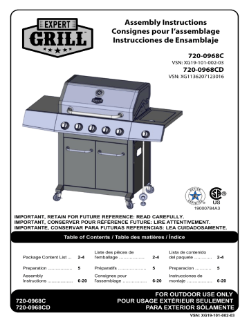 EXPERT GRILL 720-0968CD grill Manuel utilisateur | Fixfr