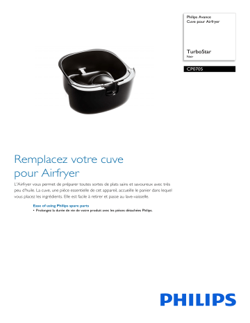 Philips CP0705/01 Avance Cuve pour Airfryer Manuel utilisateur | Fixfr