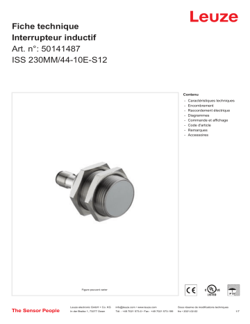 Leuze ISS 230MM/44-10E-S12 Induktiver Sensor Manuel utilisateur | Fixfr