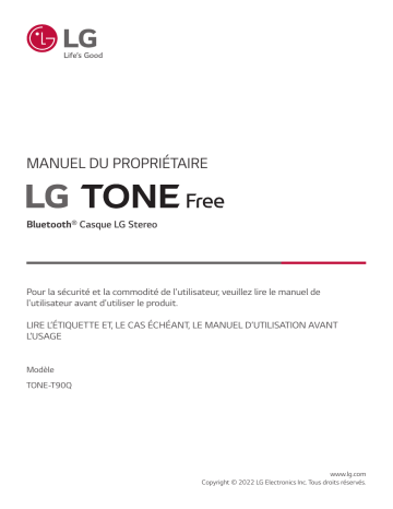 LG TONE-T90Q Manuel du propriétaire | Fixfr