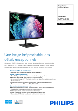 Philips 27E1N8900/27 Monitor Moniteur 4K OLED Manuel utilisateur