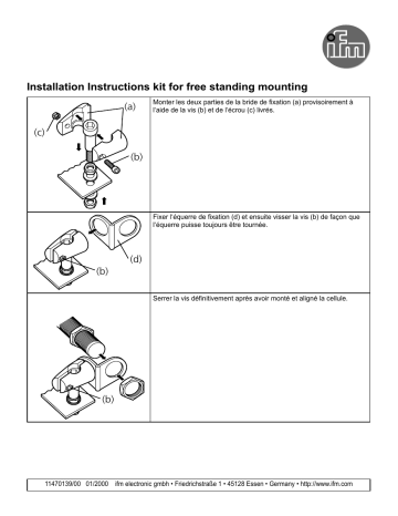 E20870 | IFM E20860 Mounting set for position sensor Guide d'installation | Fixfr