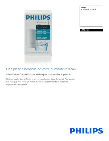 Philips CRP452/01 Cartouche filtrante Manuel utilisateur | Fixfr