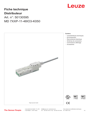 Leuze MD 7XXP-11-48IO3-K050 Verteiler Manuel utilisateur | Fixfr