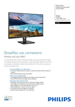 Philips 273S1/11 Moniteur LCD avec station d'accueil USB-C Manuel utilisateur