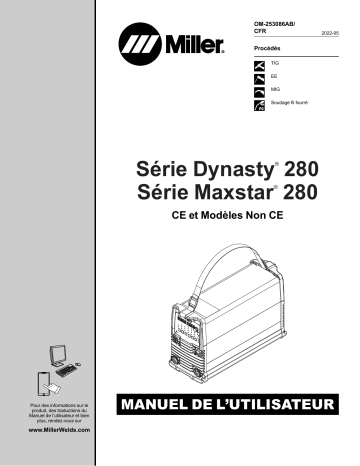 Miller MAXSTAR 280 NC320249L-ZZ222222 Manuel du propriétaire | Fixfr