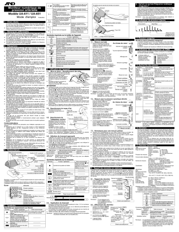 A&D Medical Tensiomètre Manuel utilisateur | Fixfr