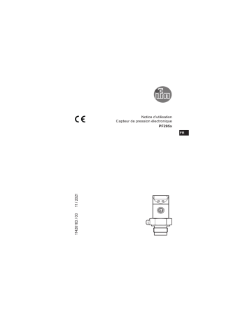 IFM PF2954 Flush pressure sensor Mode d'emploi | Fixfr