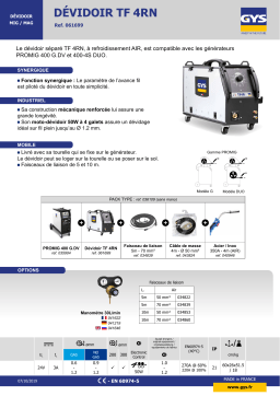 GYS AIR COOLED WIRE FEEDER - TF-4RN Fiche technique