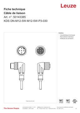 Leuze KDS DN-M12-5W-M12-5W-P3-030 Verbindungsleitung Manuel utilisateur