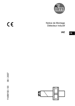 IFM IA5063 Inductive sensor Guide d'installation