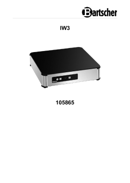Bartscher 105865 Induction warming plate IW3 Mode d'emploi