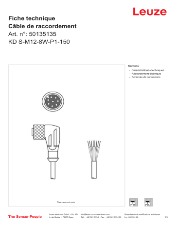 Leuze KD S-M12-8W-P1-150 Anschlussleitung Manuel utilisateur | Fixfr