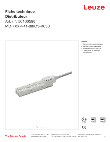 Leuze MD 7XXP-11-88IO3-K050 Verteiler Manuel utilisateur | Fixfr